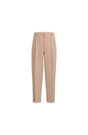 Brunello Cucinelli Cotton and linen trousers in Tobacco at Nordstrom, Size 48 It