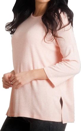 French Kyss Lillie Kashmira 3/4 Sleeve Tunic In Peach