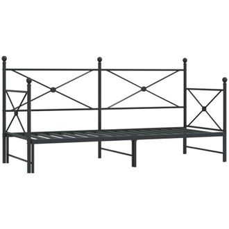 vidaXL Div&aacute;n Con Nido Sin Colch&oacute;n Negro 75x190 Cm Acero Vidaxl
