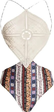 Agua Bendita Costume intero a fiori - Toni neutri