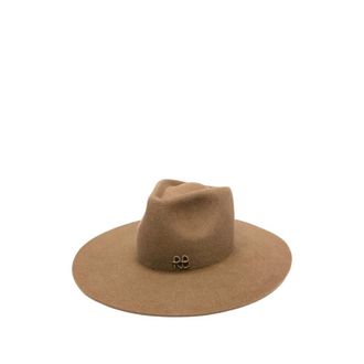 Ruslan Baginskiy Accessories, female, Brown, XS, Beige Felt Wide Brim Teardrop Hat