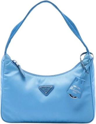 Prada Pre-owned Re Edition 2000 Schoudertas - Dames - Pre-owned - Blauw - Maat: ONE Size Nylon