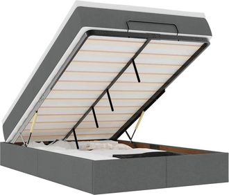 vidaXL Estructura De Cama Otomana Colch&oacute;n Tela Gris Oscuro Vidaxl