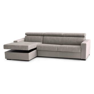 Dmora Dmora - Sofa Cama Daasho, Sof&aacute; De Esquina, 100% Made In Italy, Sof&aacute; Con Apertura Giratoria, Con Contenedor Izquierdo Pen&iacute;nsula, Con Reposabrazos Est&aacute;n