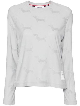 Thom Browne Hector T-shirt van badstof met jacquard - Grijs
