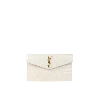 Saint Laurent Tassen, Dames, Wit, ONE Size, Leer, Uptown Pouch