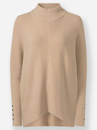 Heine Strickpullover HEINE Pullover, Damen, Gr. 38, beige, 50% Viskose, 28% Polyester, 22% Polyamid, unifarben, Pullover Strickpullover