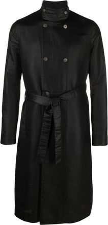 SAPIO double-breasted belted coat - unisex - Polyester - 42 - Black