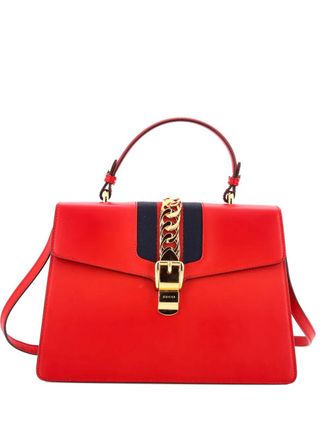 Gucci Sylvie Top Handle Bag Leather Medium satchel - Red