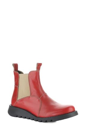 FLY London Soil Wedge Chelsea Boot in Chilipepper/taupe at Nordstrom, Size 41