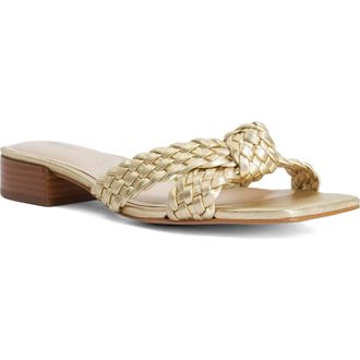 Dune London Lacees Block Heel Sandal in Gold at Nordstrom, Size 7.5Us