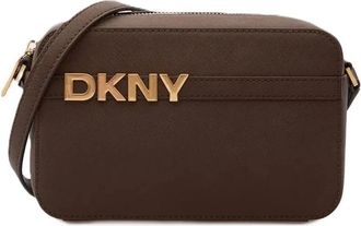 DKNY Compacte Rechthoekige Schoudertas - Dames - Schoudertassen - Bruin - ONE Size - Leer - Tassen