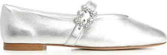 Roger Vivier Efflorescence Leather Strap Ballet Flats