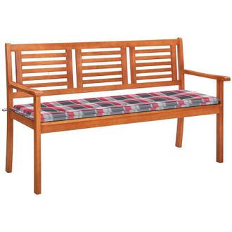 vidaXL Banco De Jard&iacute;n 3 Plazas Madera Maciza Eucalipto Y Coj&iacute;n 150 Cm Vidaxl