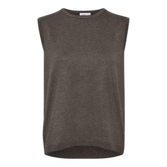 Saint Tropez Ronde hals gebreid - Dames - Truien - Bruin - Maat: M Leer