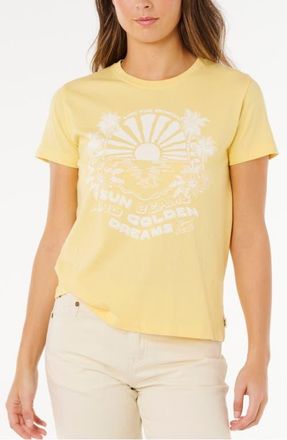 Rip Curl Sun Beams Graphic T-Shirt in Golden Yellow at Nordstrom, Size X-Small