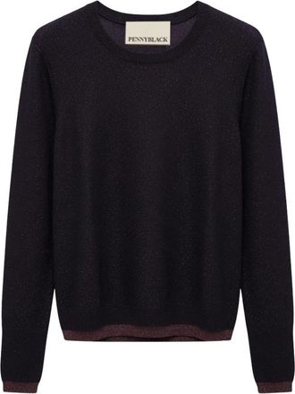 Pennyblack Pbplusso Trui - Dames - Ronde hals truien - Paars - XL - Wol - Truien & Vesten