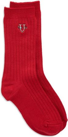 Undercover Logo Embroidered Rib Crew Socks at Nordstrom