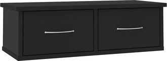 vidaXL Vidaxl - Estante De Cajones Para Pared Contrachapada Negro 60x26x18,5cm