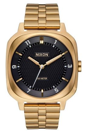 Nixon Fremont Goldtone Bracelet Watch, 40mm in Gold /Black at Nordstrom