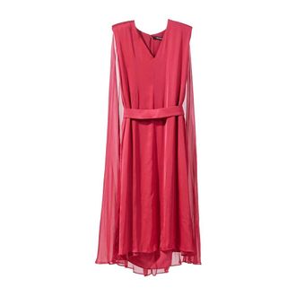Karl Lagerfeld Midi Ceremony Cape Dress - Dames - Casual kleedjes - Rood - XS - Satijn - Kleedjes