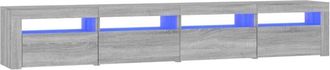 vidaXL Mueble De Tv Con Luces Led Gris Sonoma 240x35x40 Cm Vidaxl