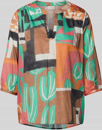 Milano Milano Italy Regular Fit Bluse mit 3/4-Arm in Black, Gr&ouml;&szlig;e 36