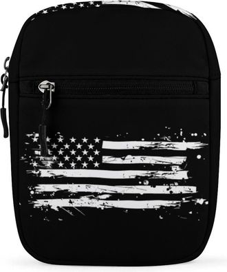 Generic Black American Flag Crossbody Bag Adjustable Satchel Cute Shoulder Bag Lightweight Sling Bags