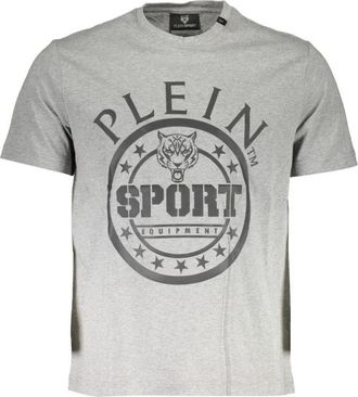 Plein Sport T-shirt met korte mouwen - Heren - Sportshirts - Grijs - S - Katoen - Fitness