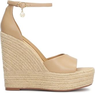 Kazar Wig sandalen met een koord - Dames - Sleehakken - Beige - 37 EU - Leer - Schoenen