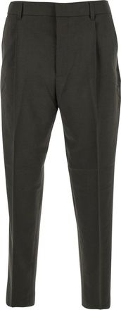 Jacquemus Green Trousers With Belt Loops And Pleats On The Front In Wool Man