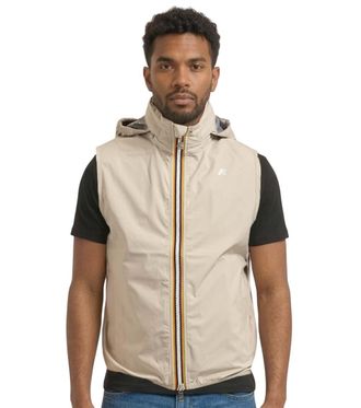 K-Way Beige Sleeveless Hood Jacket