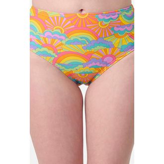 Unique Vintage High Leg Daphne Swim Bottoms in Rainbow Print at Nordstrom, Size X-Small