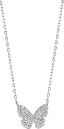 Glaze Jewelry Pav&eacute; Cubic Zirconia Butterfly Pendant Necklace in Silver at Nordstrom Rack