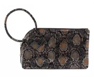 Hobo Womens Sable Leather Ring Wristlet Bag In Halo Shimmer