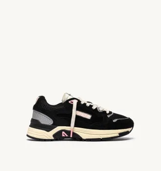 Autry CHANGBIN X AUTRY HYPERWAY SNEAKERS IN BLACK AND PINK MESH AND SUEDE