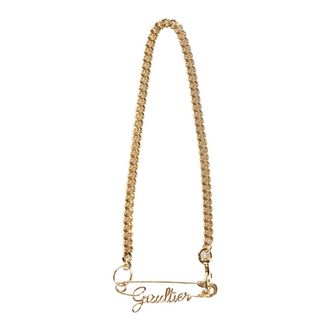 Jean Paul Gaultier Accessoires, unisex, Geel, ONE Size, Veiligheidsspeld Hanger Link Ketting