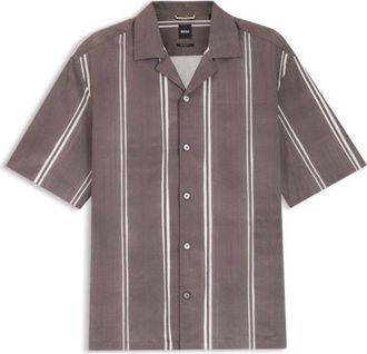 BOSS Striped relaxed-fit shirt in stretch cotton
