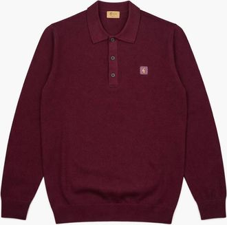 Gabicci Vintage 1973 Mens Gabicci Vintage Francesco Port Long Sleeve Polo Shirt - Red - Size: 42