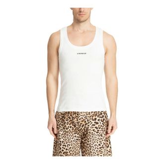 A Paper Kid Animal Print Sleeveless T-shirt Logo Detail