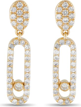 Luxury Bazaar 14K Yellow Gold 0.50ct Diamond Drop Earrings ER29664