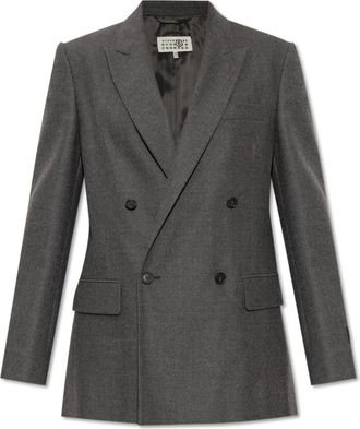 Maison Margiela Jassen, Dames, Grijs, S, Wol, Wollen blazer