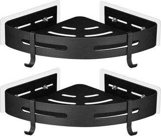 OEM Estante De Ducha Esquinero Sin Necesidad De Taladrar - Aluminio De Calidad Aeroespacial - Resistente A La Corrosi&oacute;n - Autoadhesivo - 2 Ganchos