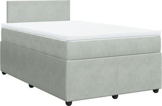 vidaXL Vidaxl - Cama Box Spring Con Colch&oacute;n Terciopelo Gris Claro 120x200 Cm