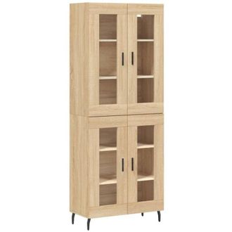vidaXL Highboard Sonoma Oak 69.5x34x180 cm Engineered Wood vidaXL