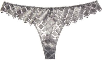Kiki De Montparnasse Kiki De Montparnasse Lamine Embroidery Silk-Trim Thong