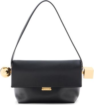 Jacquemus Le Rond Carré Leather Shoulder Bag in Black 990 at Nordstrom