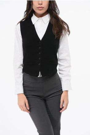 Guest In Residence Cashmere Vest with Logoed Buttons size Xs