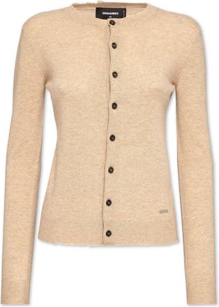 Dsquared2 crew-neck cardigan - women - Wool - S - Neutrals