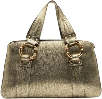 Gucci Pre-owned Handbags, female, Yellow, Size: ONE SIZE Pre-owned Bamboo Handle Handbag
